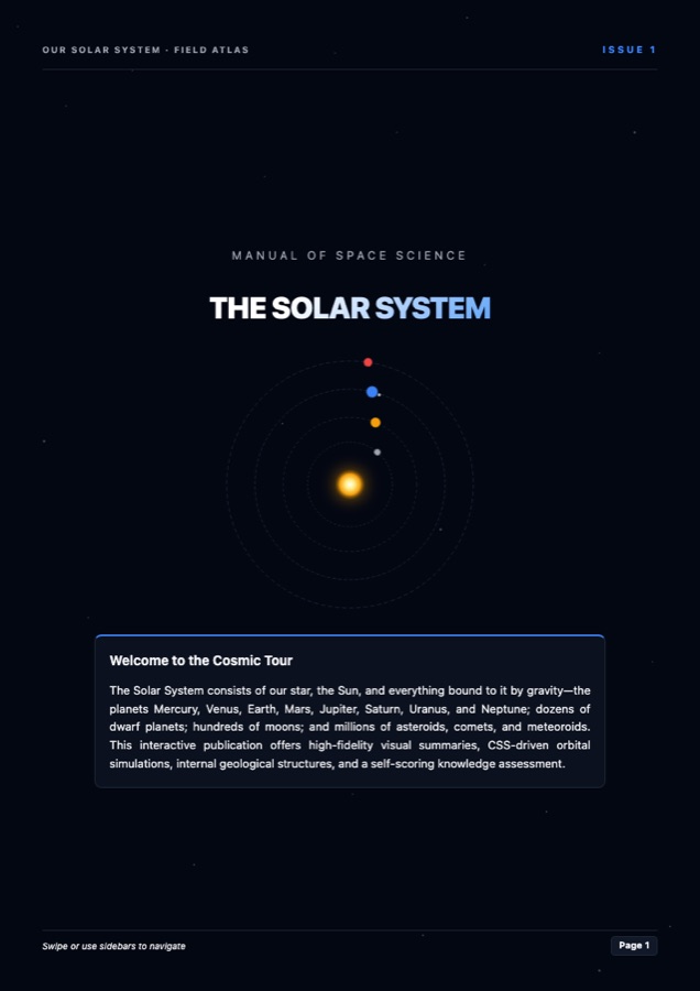 Solar System interactive guide cover